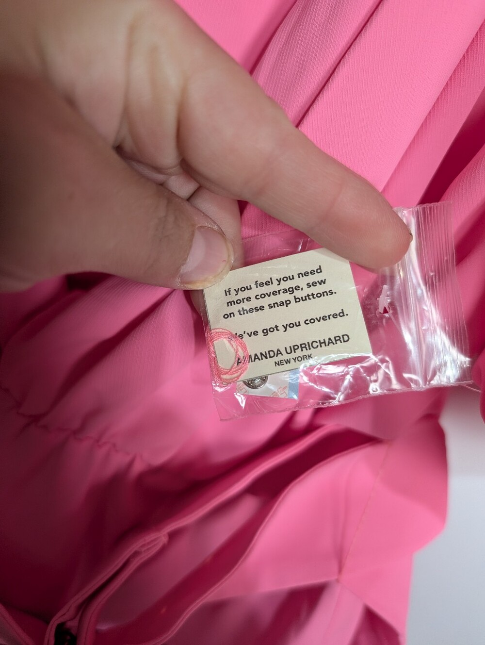 Amanda Uprichard Puff Sleeve Durand Shocking Pink Belted Mini Dress Size Large - Picture 7 of 11